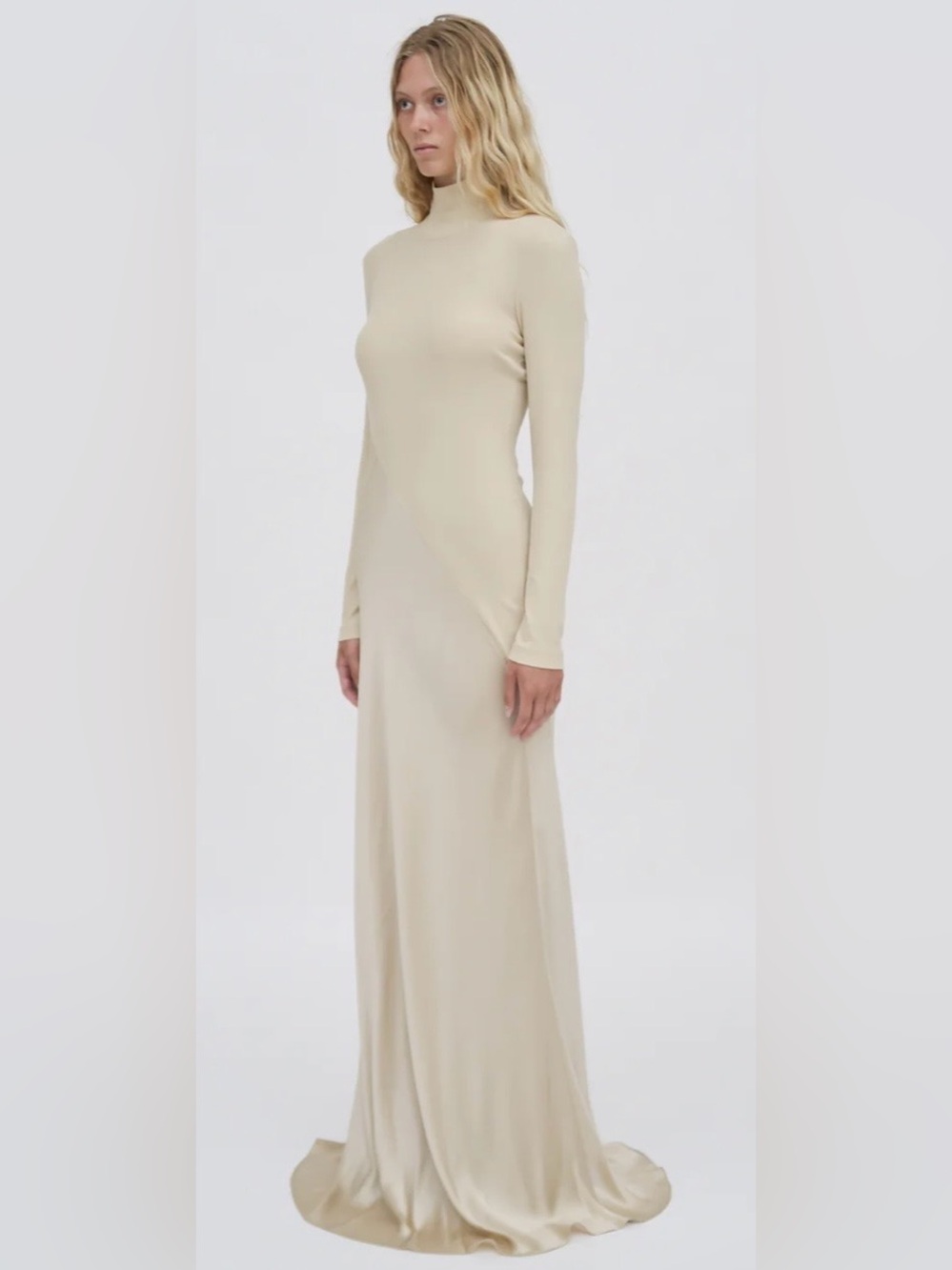 RTR Rosetta Getty Bias Turtleneck Combo Maxi Dress (0337)